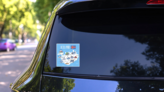 Iceland Travel Map Sticker on a Rear Car Window (New) example