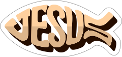 Ichthus with Jesus Inside Sticker