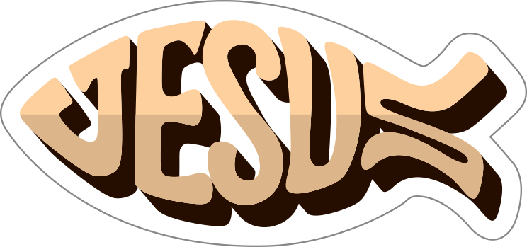 Ichthus with Jesus Inside Sticker