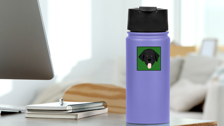 Icon Newfoundland Sticker on a Water Bottle (New) example