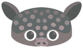 Icon Of Cute Armadillo Face Sticker