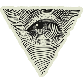 Icon Of The All-seeing Eye On Green Sticker