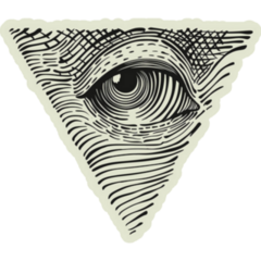 Icon Of The All-seeing Eye On Green Sticker