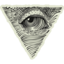 Icon Of The All-seeing Eye On Green Sticker