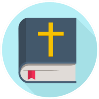Icon Religion Book Bible In Blue Circle Sticker