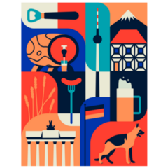 Icon Set Of Germanys Symbols Abstract Illustration Sticker