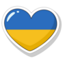 Icon Ukraine Heart Sticker