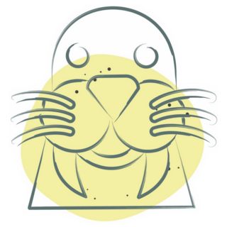 Icon Walrus Yellow Splash Sticker