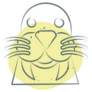 Icon Walrus Yellow Splash Sticker