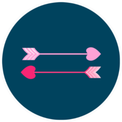 Icon With Pink And Red Heart Arrows Sticker