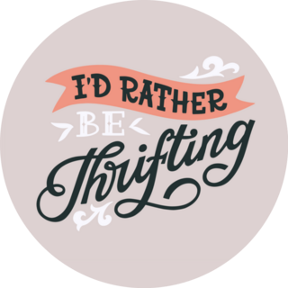 Id Rather Be Thrifting Hand Lettered Sticker
