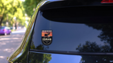 Idaho Banner Sticker on a Rear Car Window (New) example