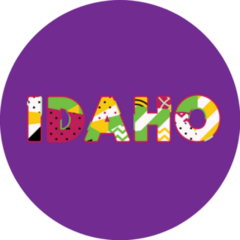 Idaho Colorful Abstract Typography Sticker