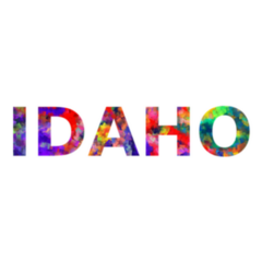 Idaho Colorful Typography Sticker