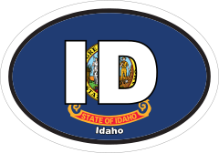 Idaho Id State Flag Oval Sticker