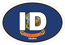 Idaho Id State Flag Oval Sticker