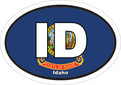 Idaho Id State Flag Oval Sticker