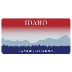 Idaho License Plate Famous Potatoes Sticker
