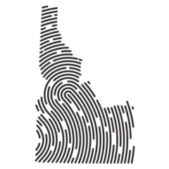 Idaho Map Filled With Fingerprint Sticker