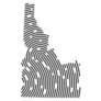 Idaho Map Filled With Fingerprint Sticker