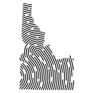Idaho Map Filled With Fingerprint Sticker
