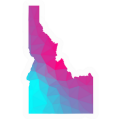Idaho Map Geometric Polygonal Sticker