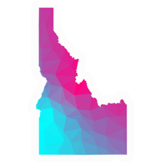 Idaho Map Geometric Polygonal Sticker