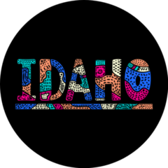 Idaho Multicolor Doodle Lettering Sticker