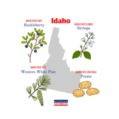 Idaho Set Of Usa Official State Symbols Sticker