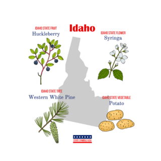 Idaho Set Of Usa Official State Symbols Sticker