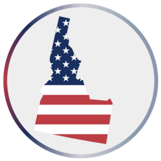 Idaho US Flag Icon Circle Sticker