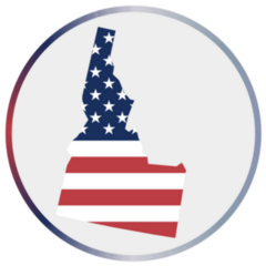 Idaho US Flag Icon Circle Sticker