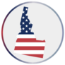 Idaho US Flag Icon Circle Sticker