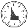 Idaho, Usa Map Stamp Lettering Sticker