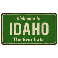 Idaho Vintage Green Rusty Metal Sign Sticker