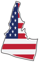 Idaho With USA Flag Sticker