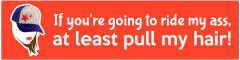 If youre going to ride my ass, at least pull my hair! Bumper Sticker