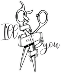 Ill Cut You Quote Hairdresser Sketch Sticker