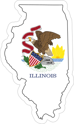 Illinois Flag State Sticker