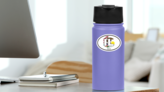 Illinois Il State Flag Oval Sticker on a Water Bottle (New) example