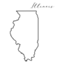 Illinois Map Line Drawing Map Sticker