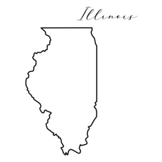 Illinois Map Line Drawing Map Sticker