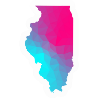 Illinois Map Triangle Low Poly Geometric Polygonal Sticker