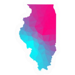 Illinois Map Triangle Low Poly Geometric Polygonal Sticker
