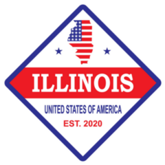 Illinois Map United State Diamond Sticker