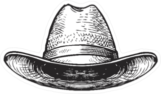 Illustrated Cowboy Hat Sticker