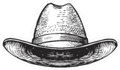 Illustrated Cowboy Hat Sticker