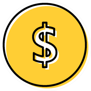 Illustrated Dollar Sign Icon Sticker