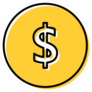 Illustrated Dollar Sign Icon Sticker