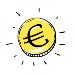 Illustrated Euro Coin Sticker
